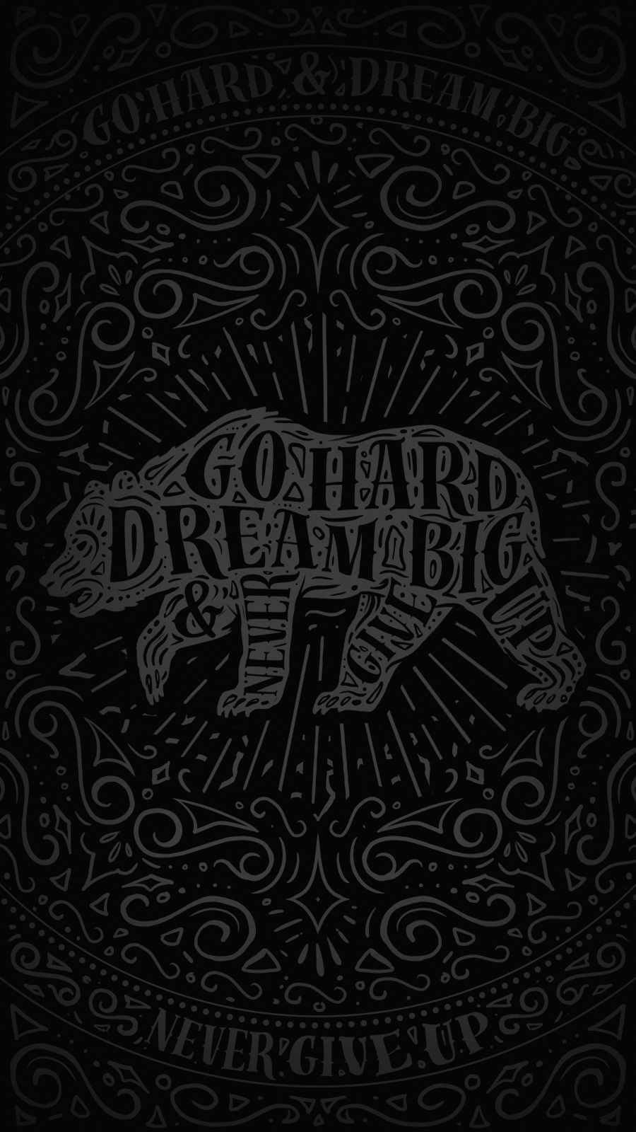 HD Quote Dream Big Never Give Up iPhone Wallpaper