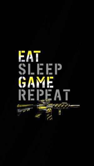 HD Quote EAT SLEEP GAME REPEAT iPhone 13 Wallpaper
