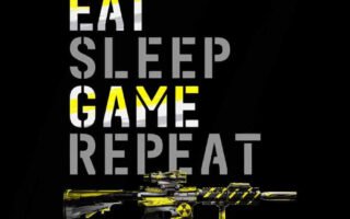 HD Quote EAT SLEEP GAME REPEAT iPhone 13 Wallpaper