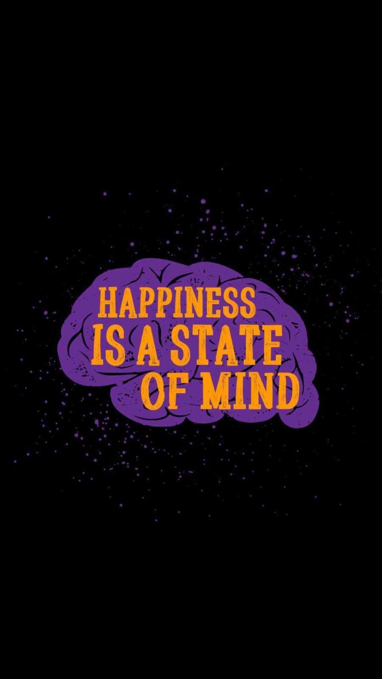 HD Quote Happiness is a State of Mind iPhone 13 Wallpaper