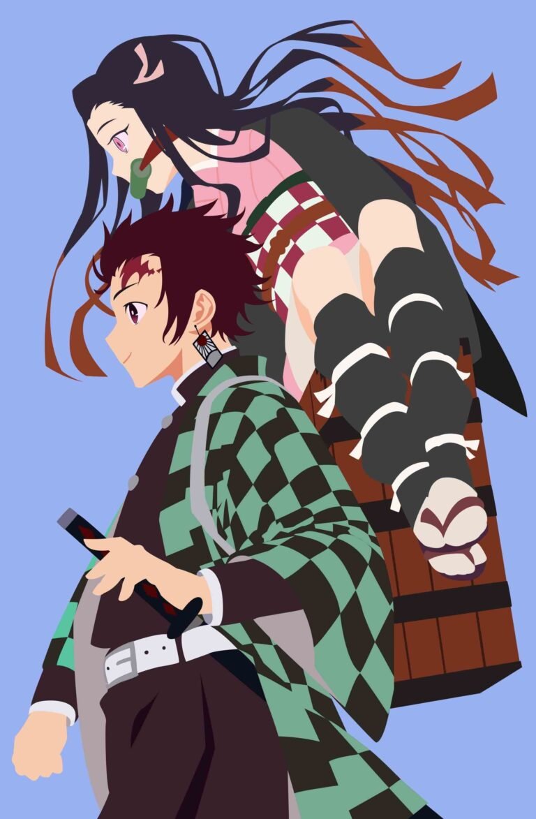 HD wallpaper Anime Demon Slayer Kimetsu no Yaiba Nezuko Kamado Tanjirou Kamado iphone 13 pro max wallpaper 4k scaled