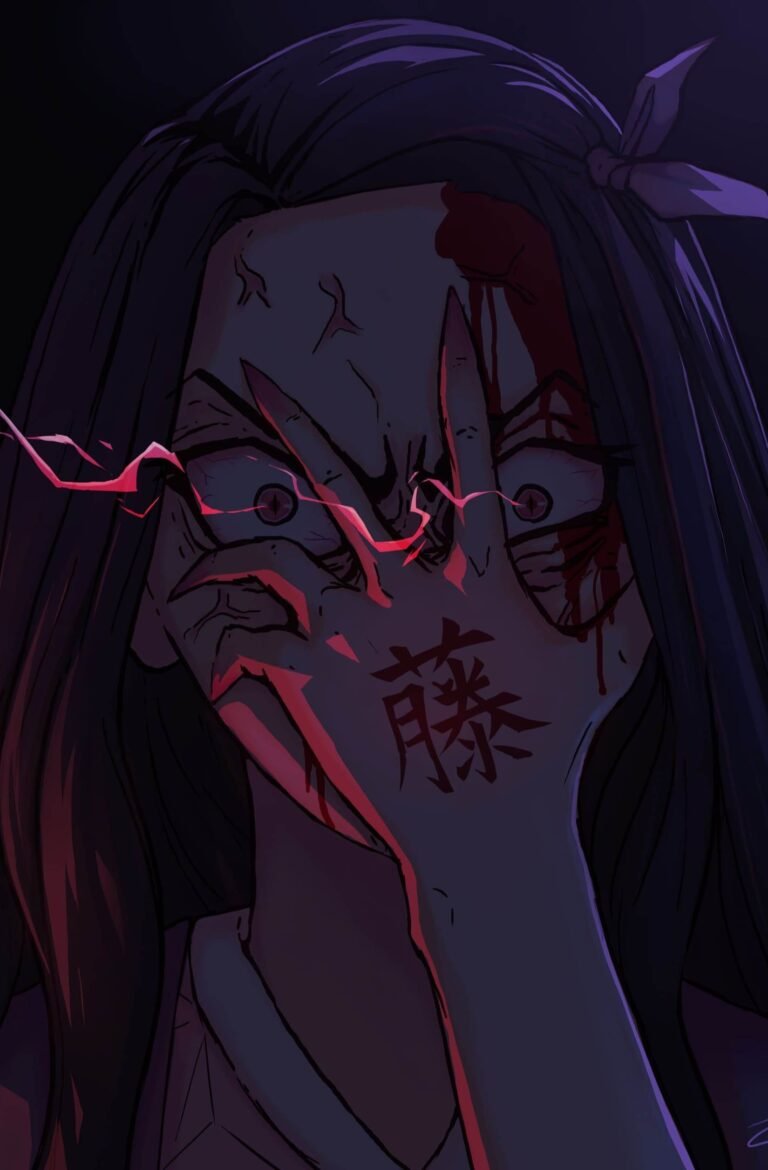 HD wallpaper Kamado Nezuko Kimetsu no Yaiba red eyes illustration fan art iphone 13 pro max wallpaper 4k