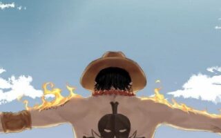 HD wallpaper One Piece Portgas D. Ace anime sky human arm limb arms outstretched iphone 13 pro max wallpaper 4k