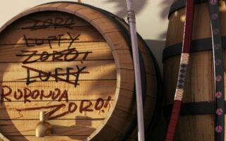 HD wallpaper brown wooden barrels One Piece Roronoa Zoro sword katana iphone 13 wallpaper