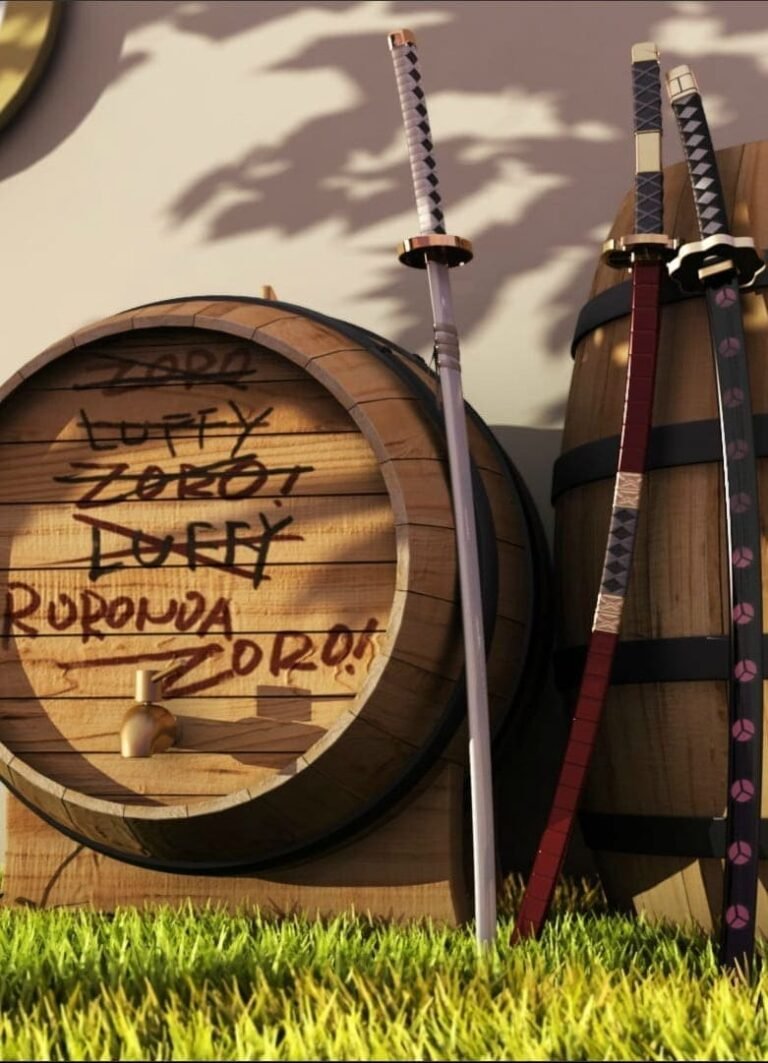 HD wallpaper brown wooden barrels One Piece Roronoa Zoro sword katana iphone 13 wallpaper