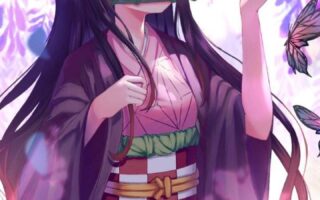 Pink Digital Art HD demon slayer nezuko wallpaper kimetsu no yaiba Anime iPhone Wallpapers