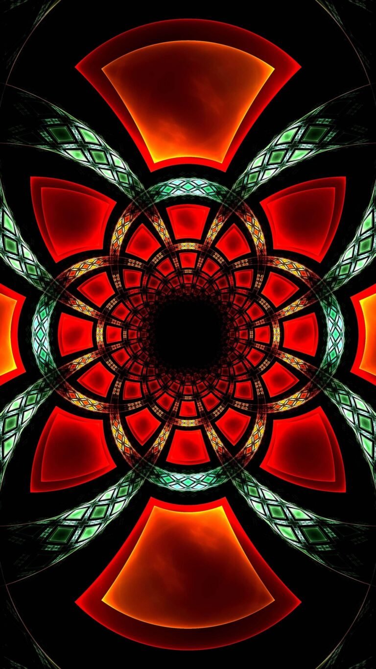 Red Black Fractal 4K iPhone 13 Wallpaper scaled