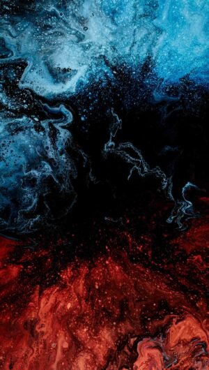 Red Blue Paint 4K iPhone 13 Wallpaper scaled
