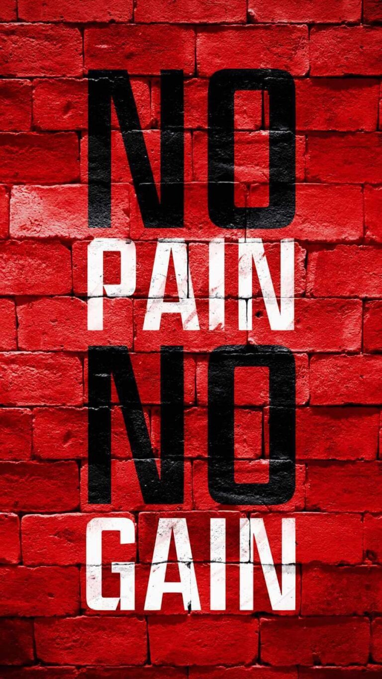 Super HD Quote No Pain No Gain 4K iPhone Wallpaper