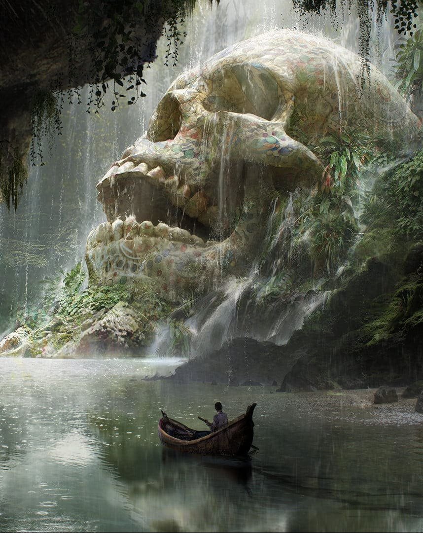 iphone 13 pro max wallpaper skull island character riding boat game application man on boat near white skull movie scene