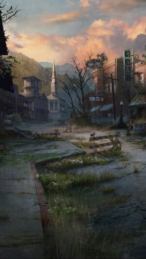 iphone 13 wallpaper ghost town graphics The Last of Us concept art video games