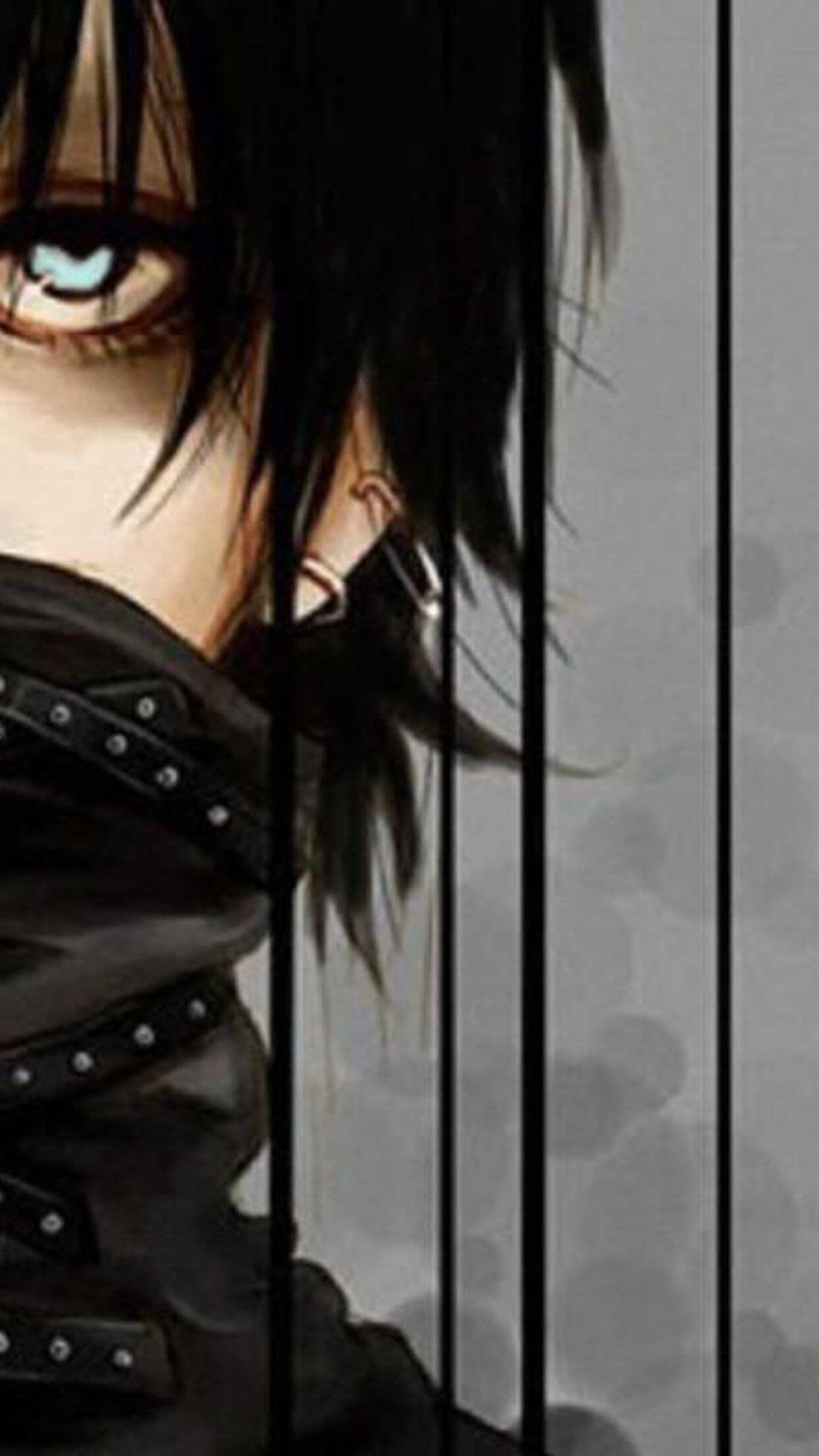 HD Anime boy black hairt Cute ayes Emo iphone background