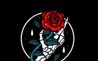 HD Black minimalist flor red Emo iphone background