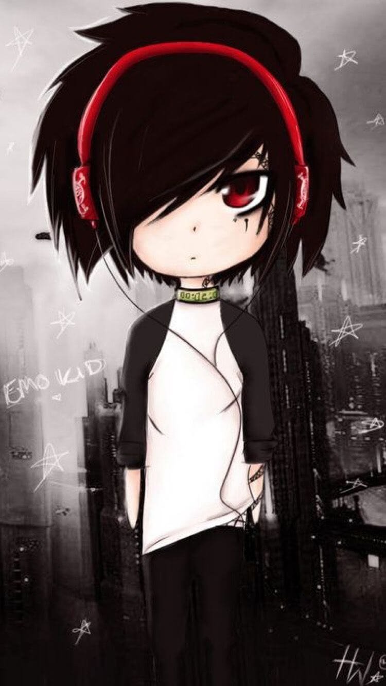 HD Cute anime caracter Emo iphone background