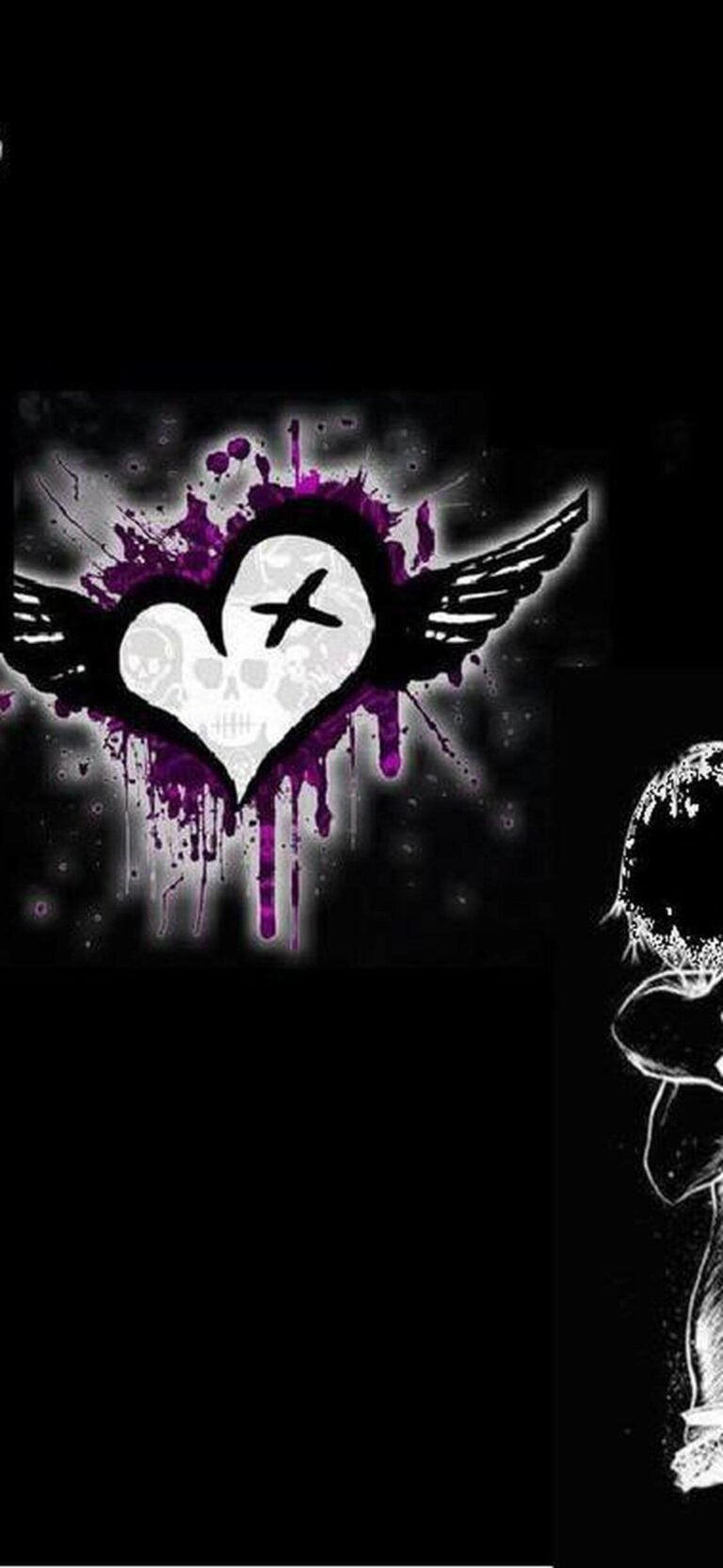 HD Love Black and Cute Emo iPhone Wallpaper