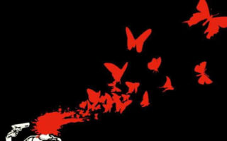 HD black weapon blood red Emo iPhone Wallpaper