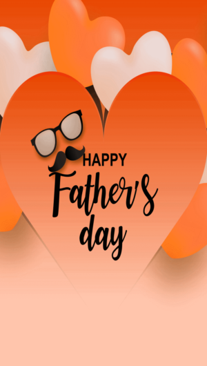 Cool Happy fathers day wishes background dia del padre 2022orange color hart