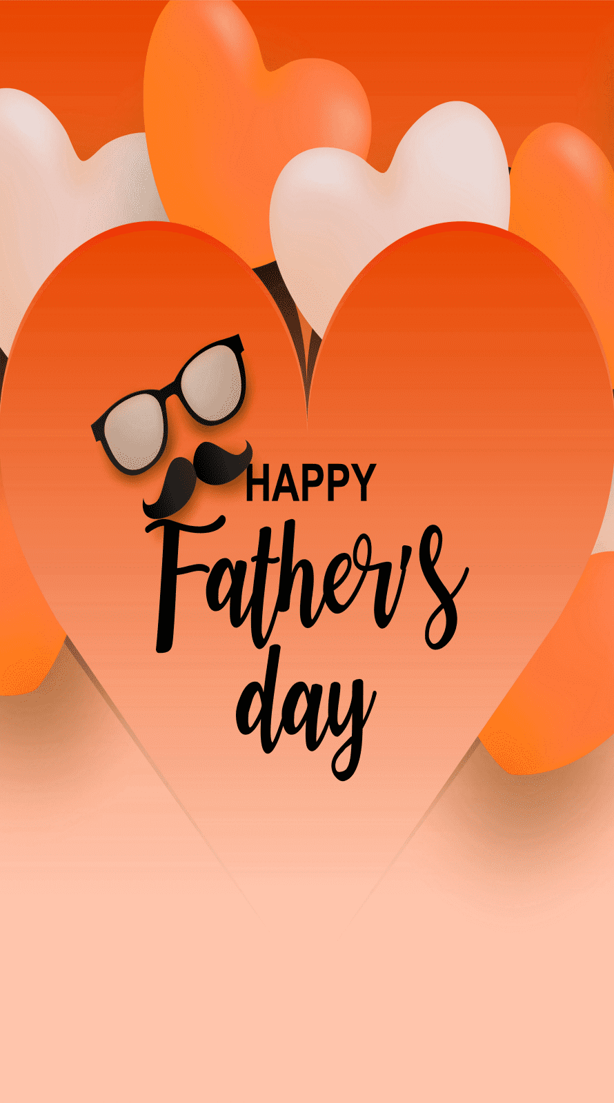 Cool Happy fathers day wishes background dia del padre 2022orange color hart