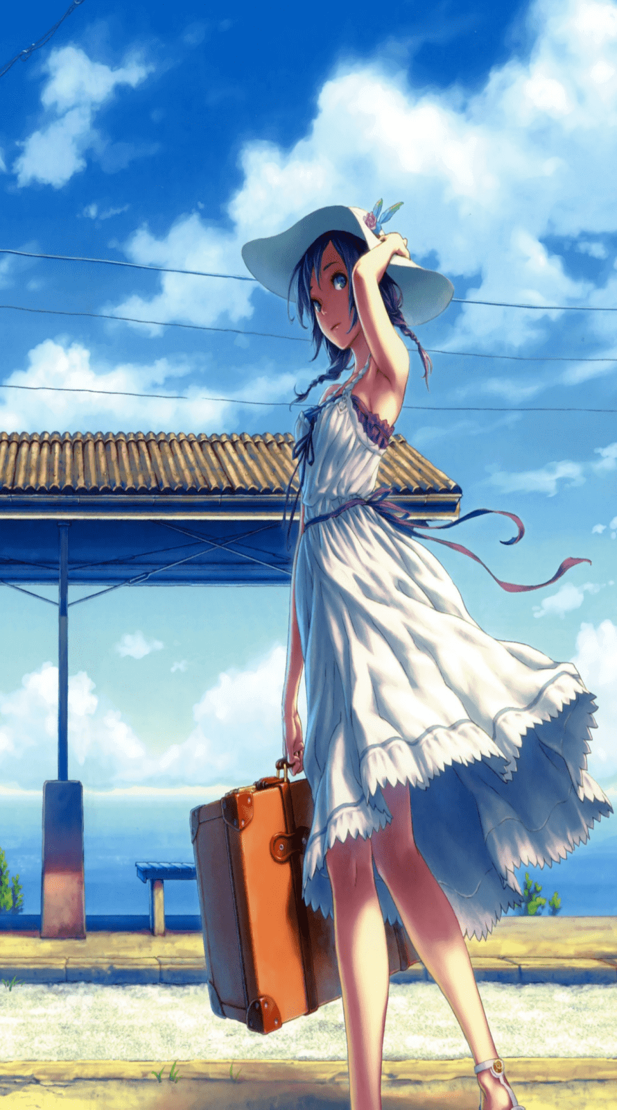 Cute anime women in summer wallpaper iphone Best summer background