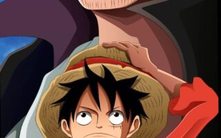 4K Yonko Shanks and Monkey d. luffy one piece anime character wallpaper 4k iPhone 14 pro max Wallpaper