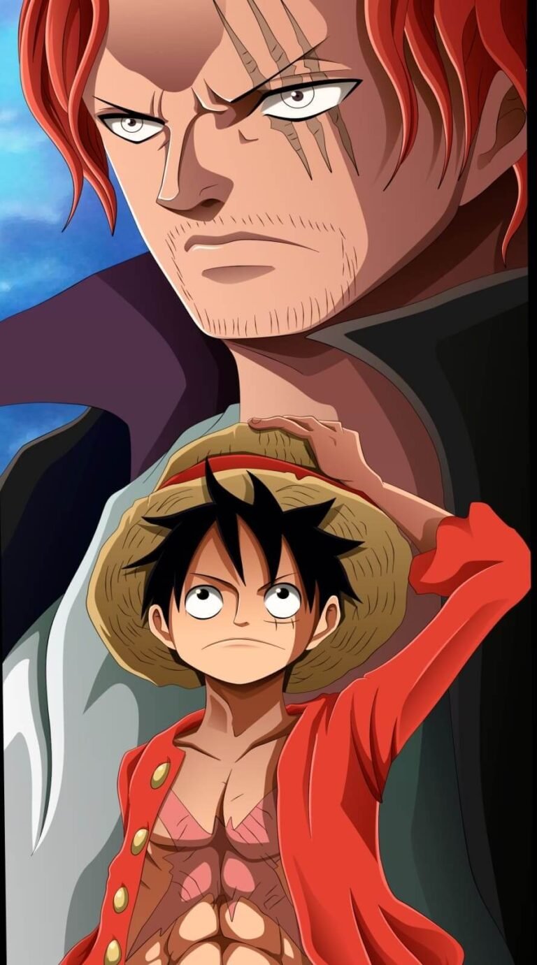 4K Yonko Shanks and Monkey d. luffy one piece anime character wallpaper 4k iPhone 14 pro max Wallpaper