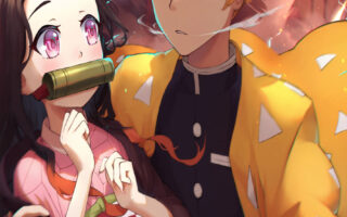 4k Nezuko x Zenitsu Wallpaper from Anime Demon Slayer Kimetsu no Yaiba wallpapers 14